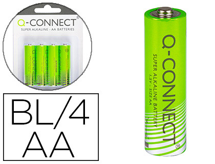 4 pilas alcalinas Q-Connect AA LR6